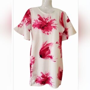 Elegant Pink Floral Women's Casual Dress